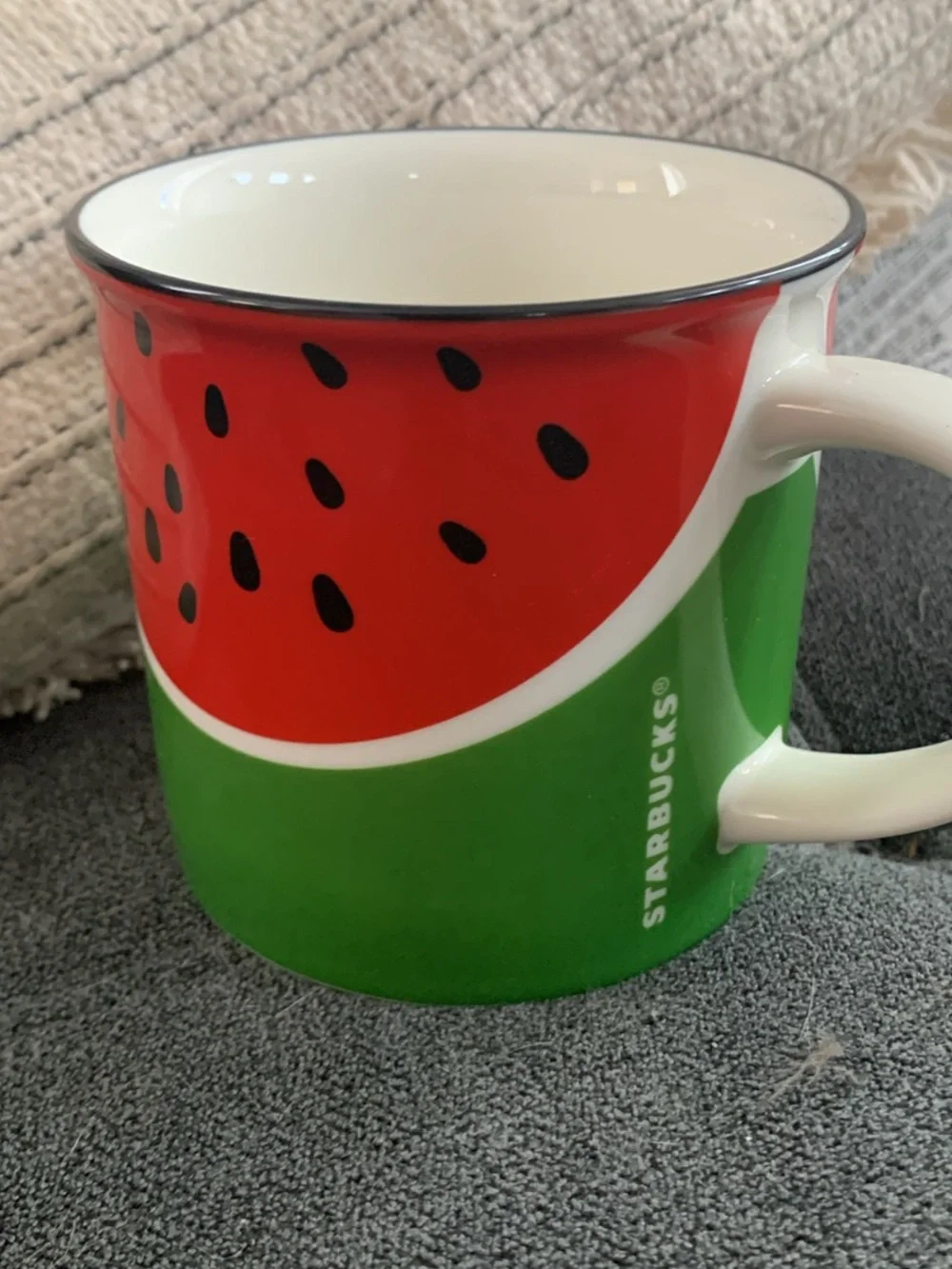 Starbucks Watermelon Pattern Ceramic Mug - Red, Green & Black